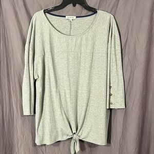 The Limited Gray Tie-Front Blouse
